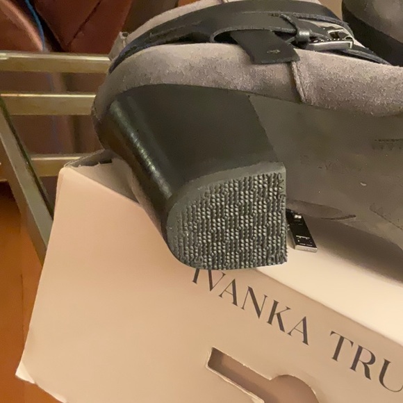 Ivanka Trump Gray Suede Heeled Boots, Size 9 M. - Picture 2 of 4